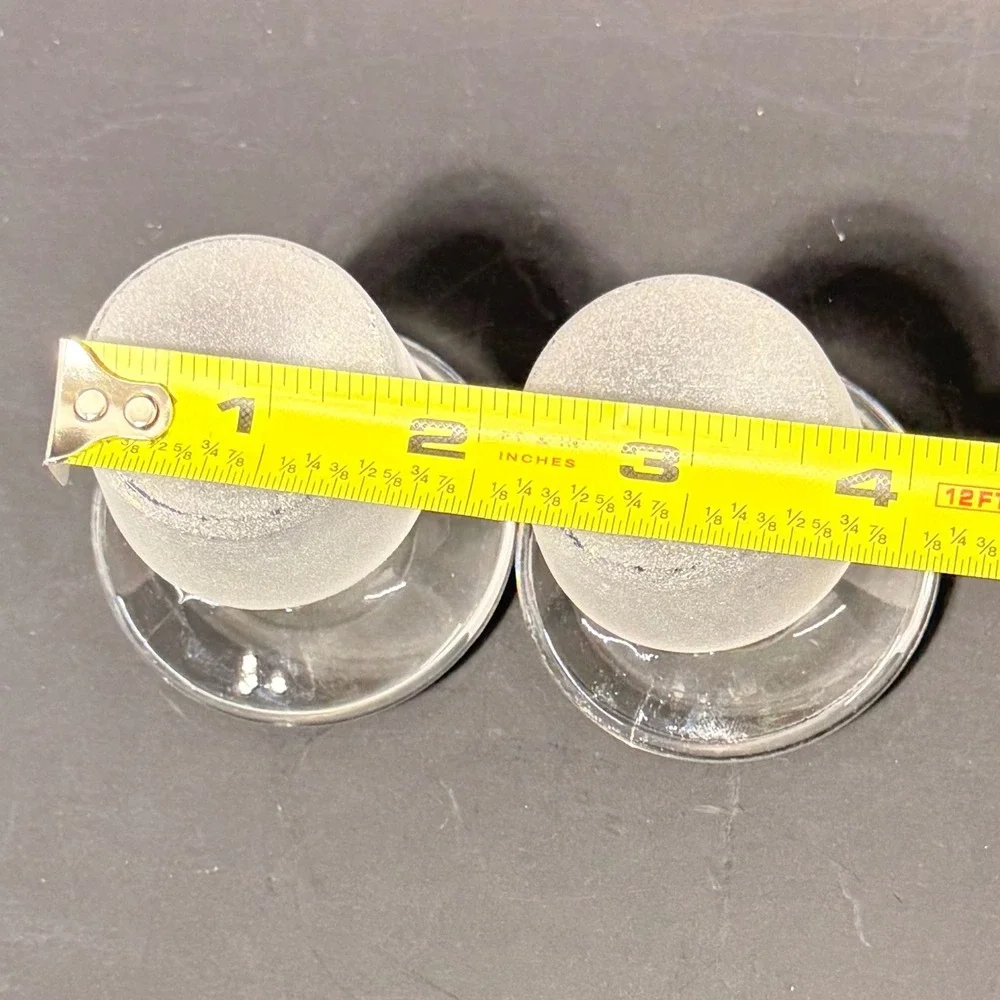 Vintage Clear Glass Mushroom Decanter Stoppers Set of 2 Frosted Base Replacement